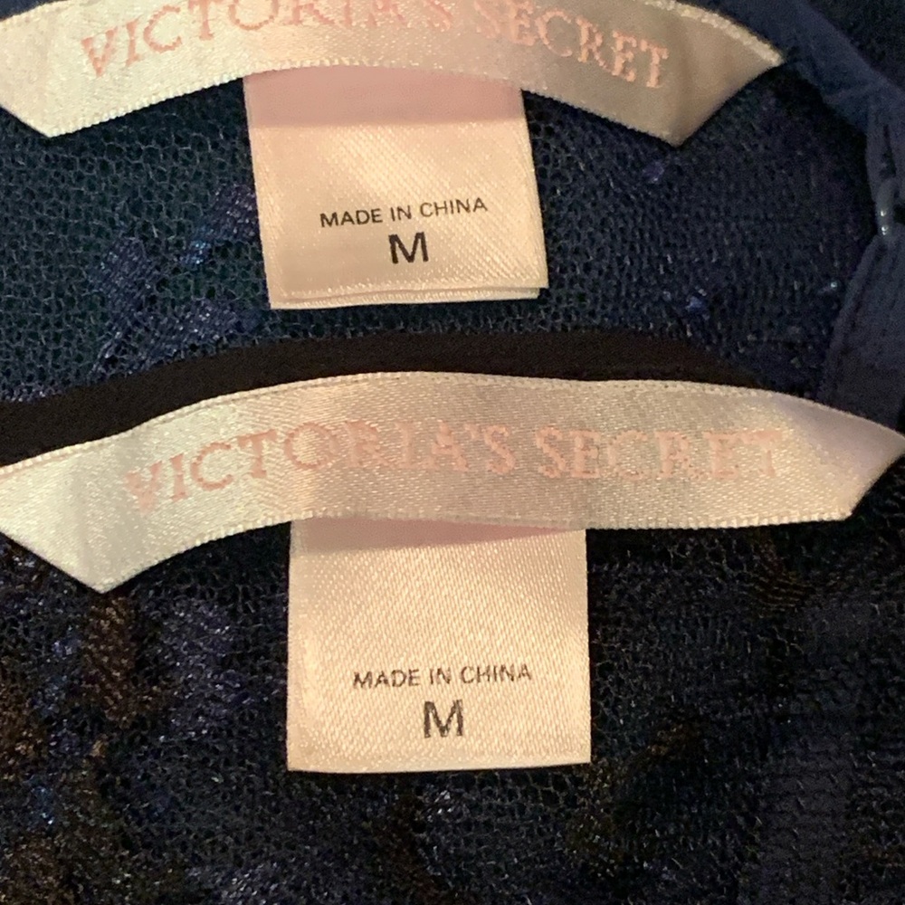 Vintage Victoria's Secret Lot Of 2 Y2K Sheer Fly-Away Babydoll Lingerie Sz M - Picture 5 of 5